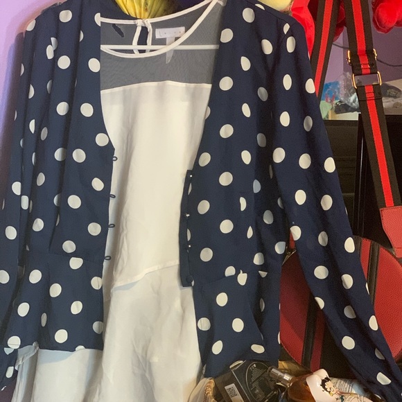 Cute blue and white dots - Picture 3 of 4